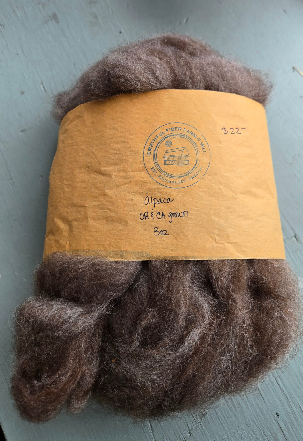Alpaca 100% Natural Colored Roving - fawn blend 3 oz
