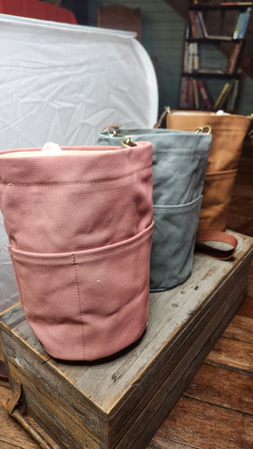 Canvas bucket project bag