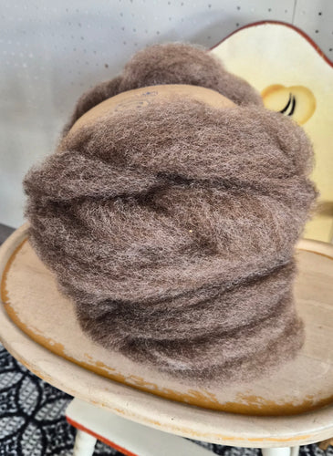 Romney wool natural light brown/gray - Great for Beginners