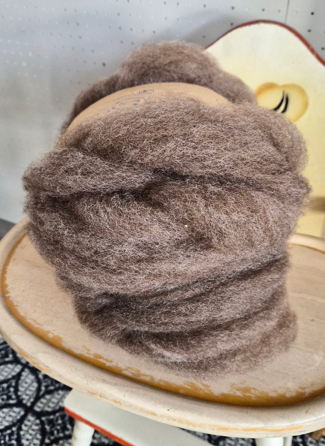 Romney wool natural light brown/gray - Great for Beginners