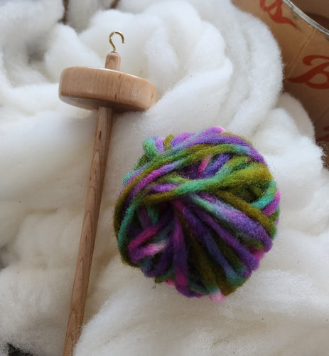 Learn to spin yarn on a drop spindle