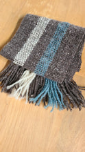 Gray Striped Woven Scarf