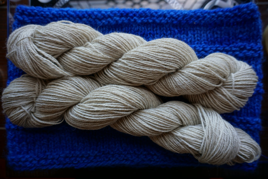 Light Gray Romney/Alpaca/Silk DK weight yarn - 200 yards